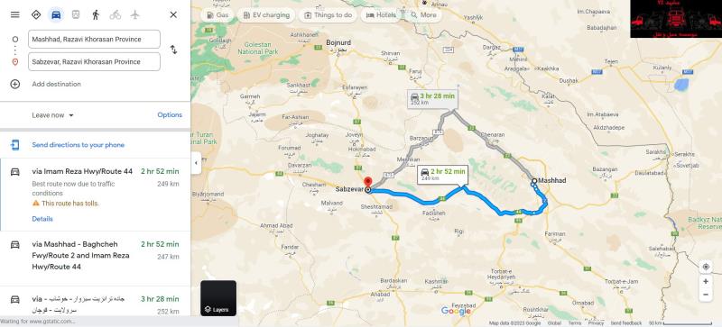 باربری مشهد به سبزوار توسط خاور مسقف نیسان كامیونت كامیون تریلی